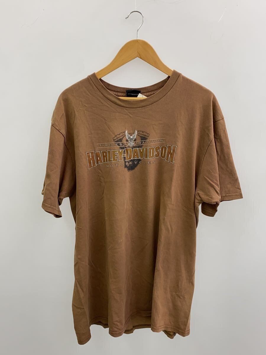 【中古】HARLEY DAVIDSON◆USA製/プルオーバー/XL/綿織物/BRW/刷り上げる【メンズウェア】