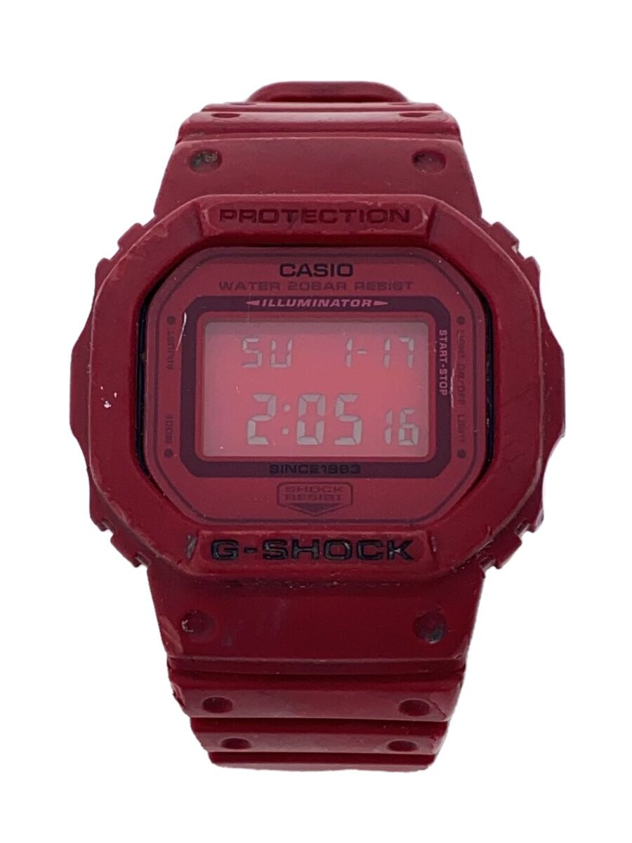 【中古】CASIO◆石英ウオッチ・G-SHOCK/デジタル/RED【服飾雑貨他】