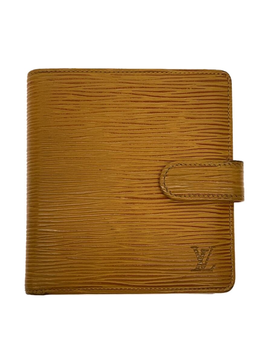 【中古】LOUIS VUITTON◆ポルト・ビエ・コンパクト_エピ/なめし革/ORN/レディース【服飾雑貨他】