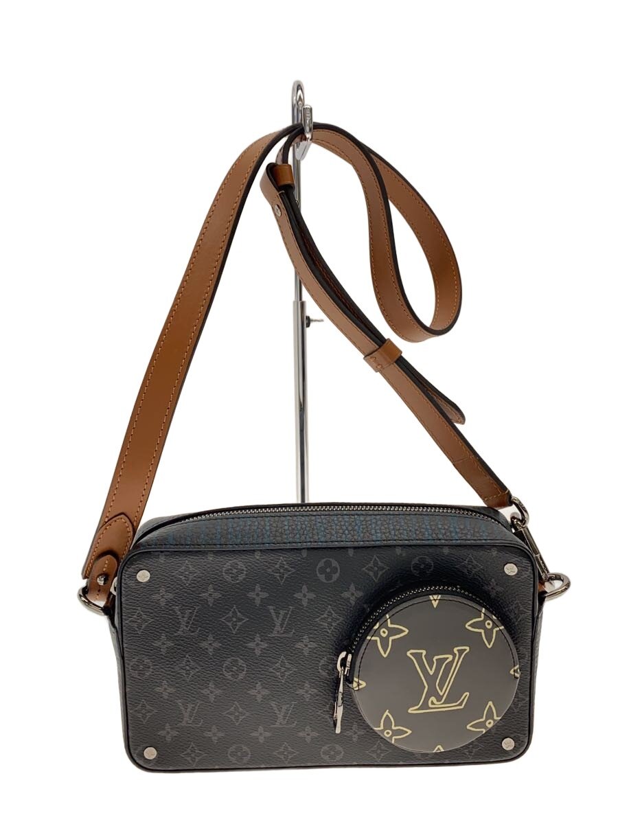 【中古】LOUIS VUITTON◆ヴォルガ・オンストラップ_モノグラム・エクリプス/なめし革【御徒面子】