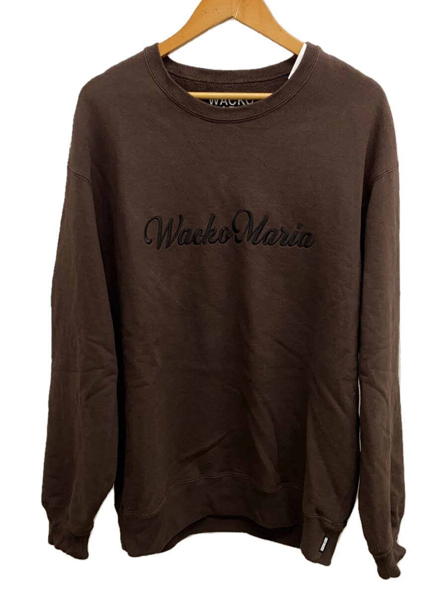 【中古】WACKO MARIA◆HEAVY WEIGHT CREW NECK SWEATSHIRT/流汗/L/綿織物/BRW【メンズウェア】