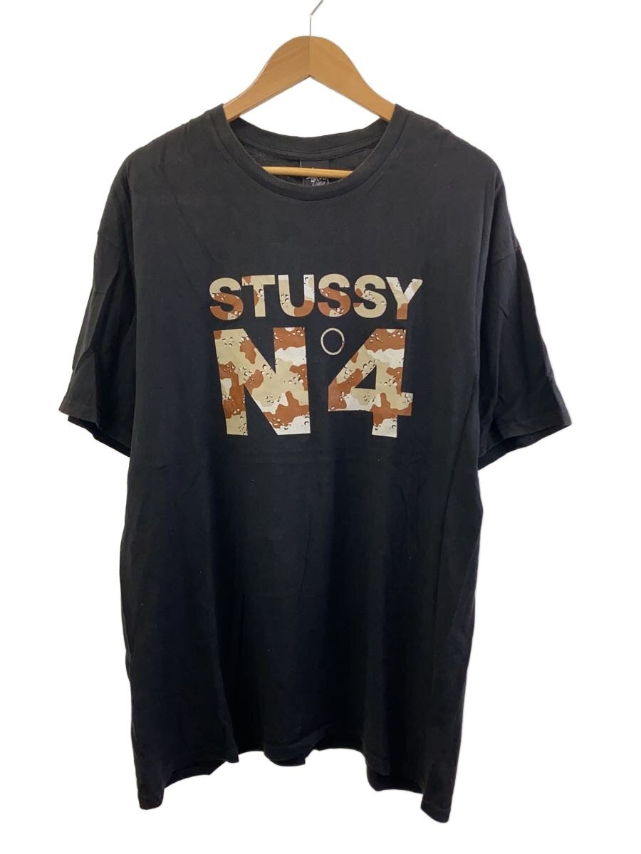 【中古】STUSSY◆プルオーバー/家鴨柄ロゴタイプ/XL/綿織物/BLK/刷り上げる//【メンズウェア】