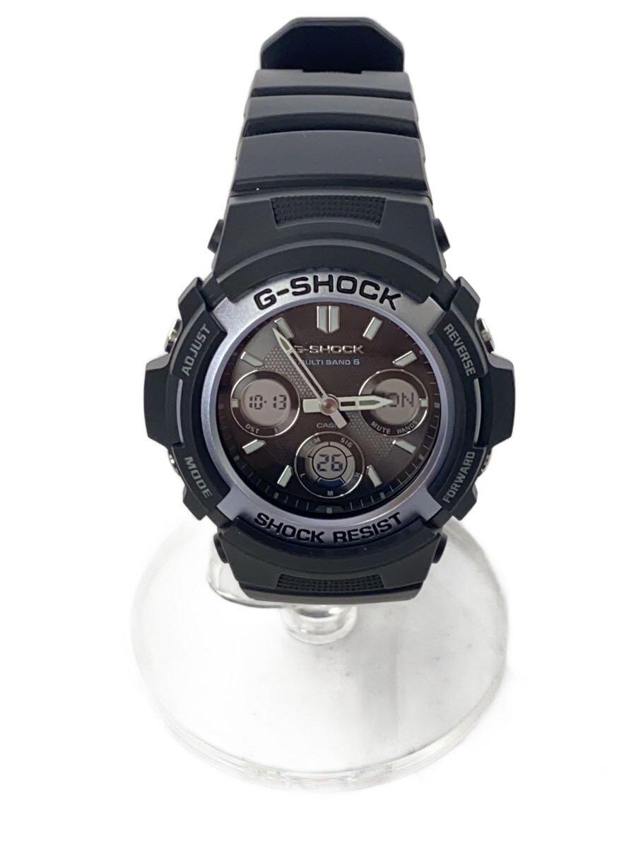 【中古】CASIO◆ソーラーウオッチ_G-SHOCK/デジアナ/天然ゴム/BLK/BLK//【服飾雑貨他】