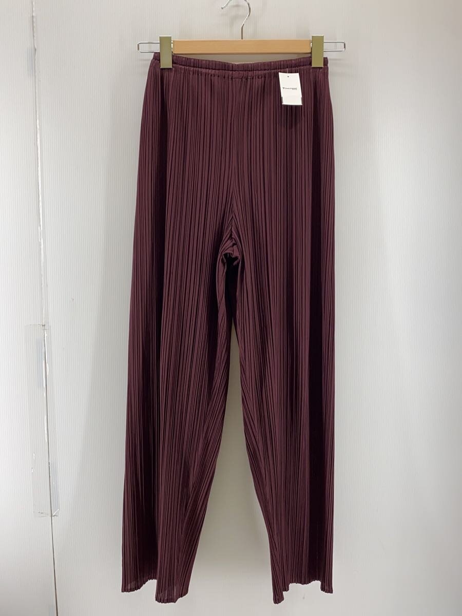 【中古】PLEATS PLEASE ISSEY MIYAKE◆プリーツボトム/M/ポリエステル/BRD/無地/pp33-jf609【レディースウェア】|2nd STREET 店