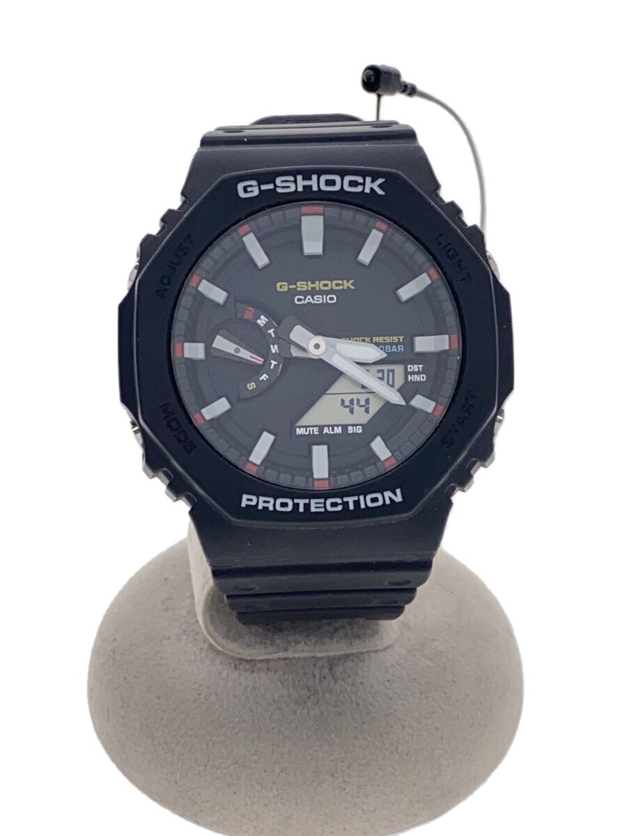 【中古】CASIO◆石英ウオッチ_G-SHOCK/アナログ/天然ゴム/BLK/BLK/SS//【服飾雑貨他】