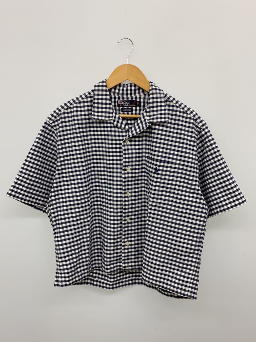 【中古】POLO RALPH LAUREN◆90s/CALDWELL/半袖プルオーバー/L/綿織物/青碧/ギンガムCK//【メンズウェア】