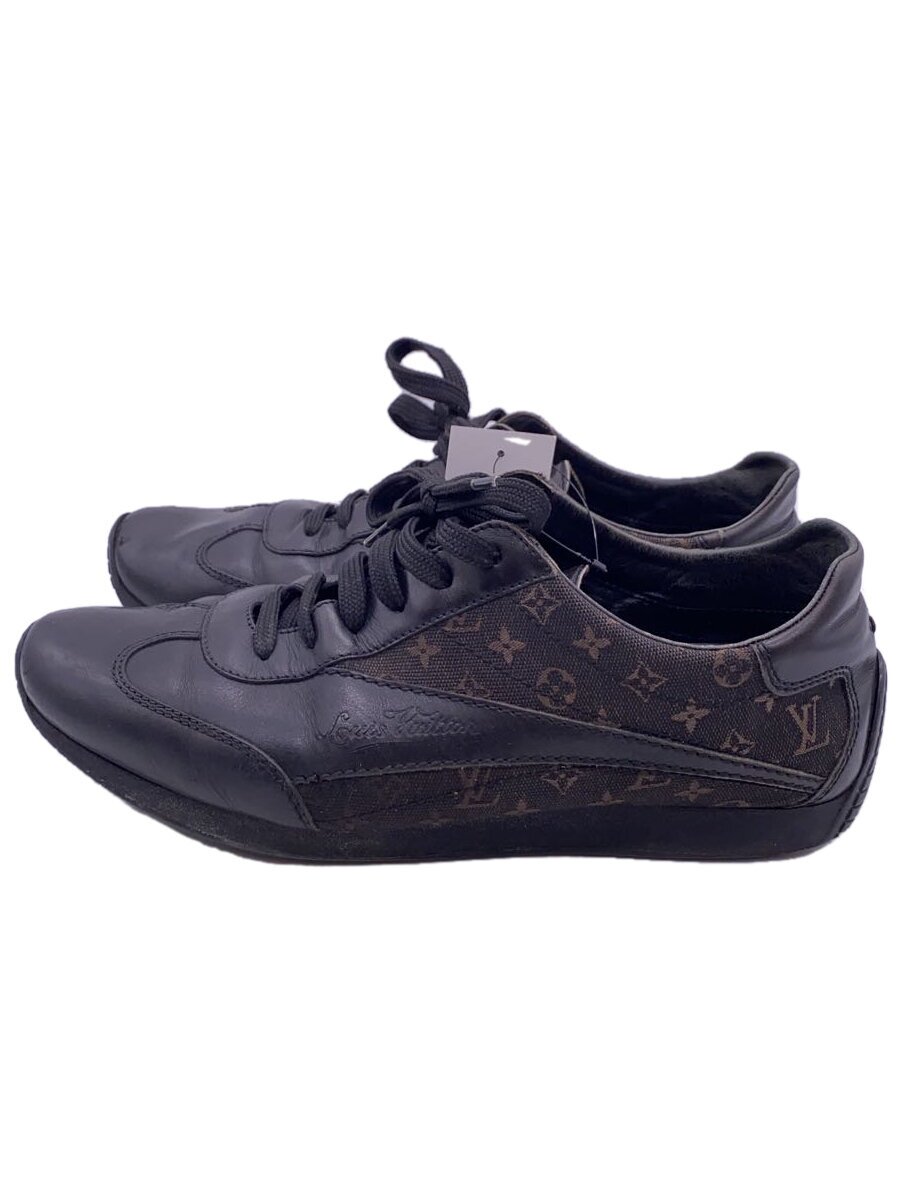【中古】LOUIS VUITTON◆ローカットスニーカー/UK7/BLK/帆布/GO1025【シューズ】