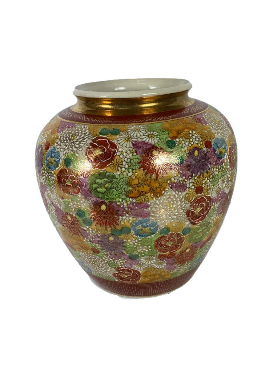 【中古】九谷焼◆壷・花瓶/春洋/マルチカラー【インテリア小物・日用雑貨】