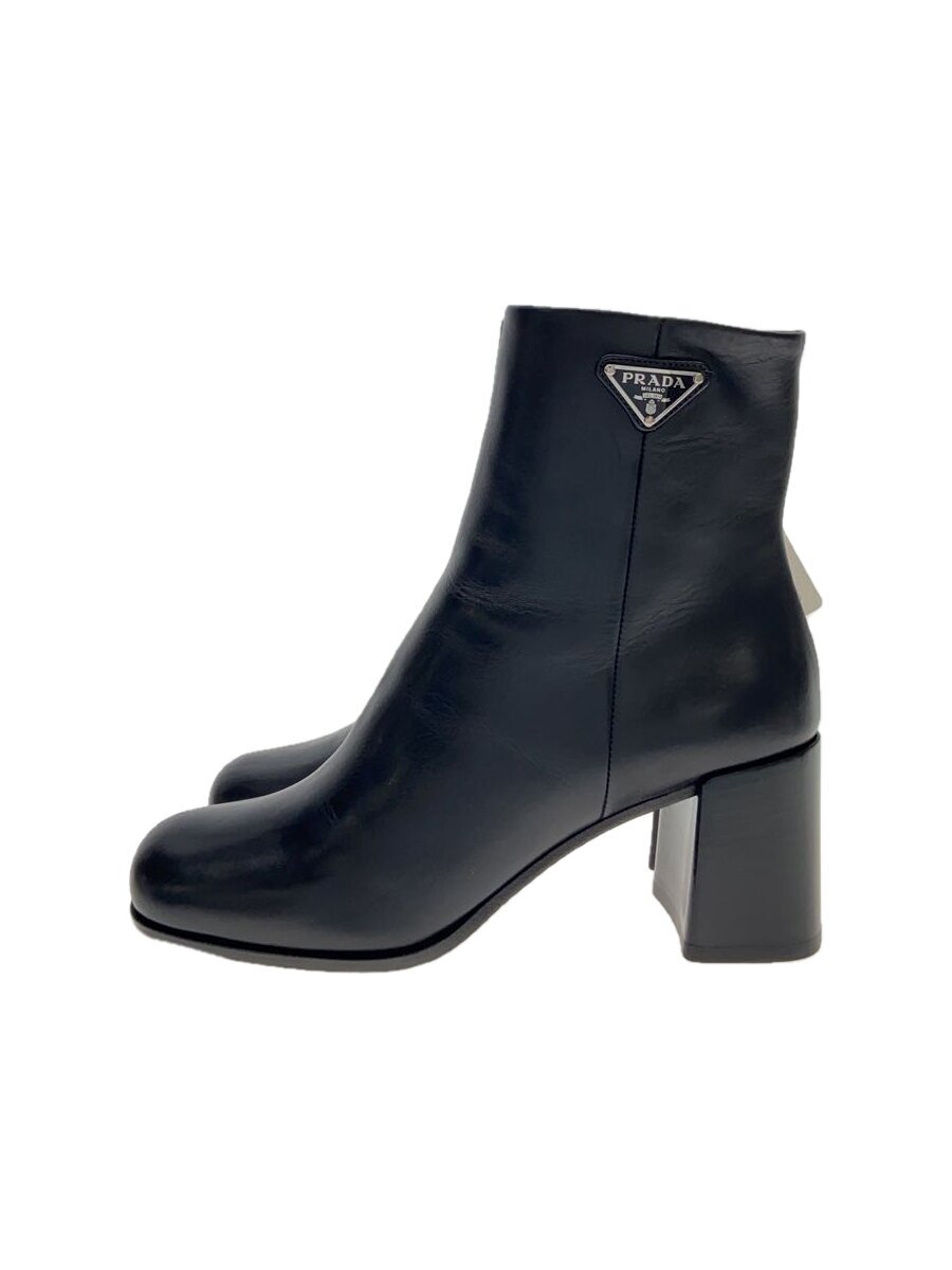 【中古】PRADA◆イタリア共和国製/一皿/踵/サイドジップ/ブーツ/37/BLK//【シューズ】
