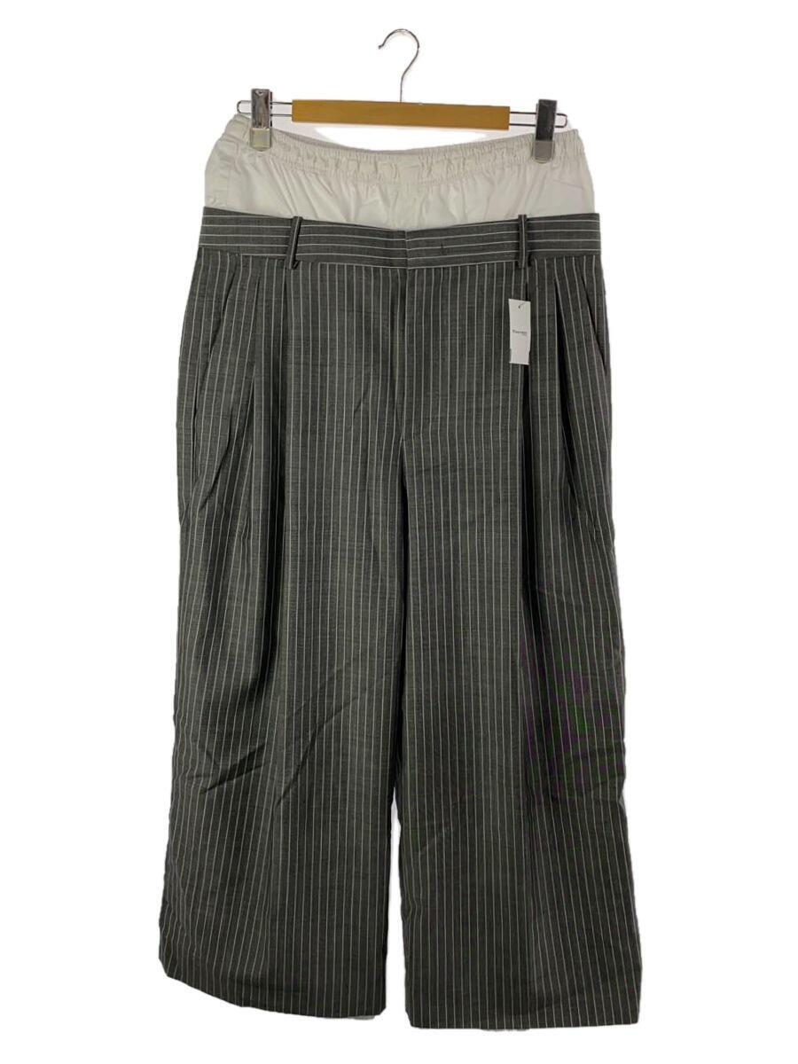 【中古】HED MAYNER◆HED MAYNER/スラックスズボン下/S/羊毛/GRY/縞模様/hmmy30003c【メンズウェア】