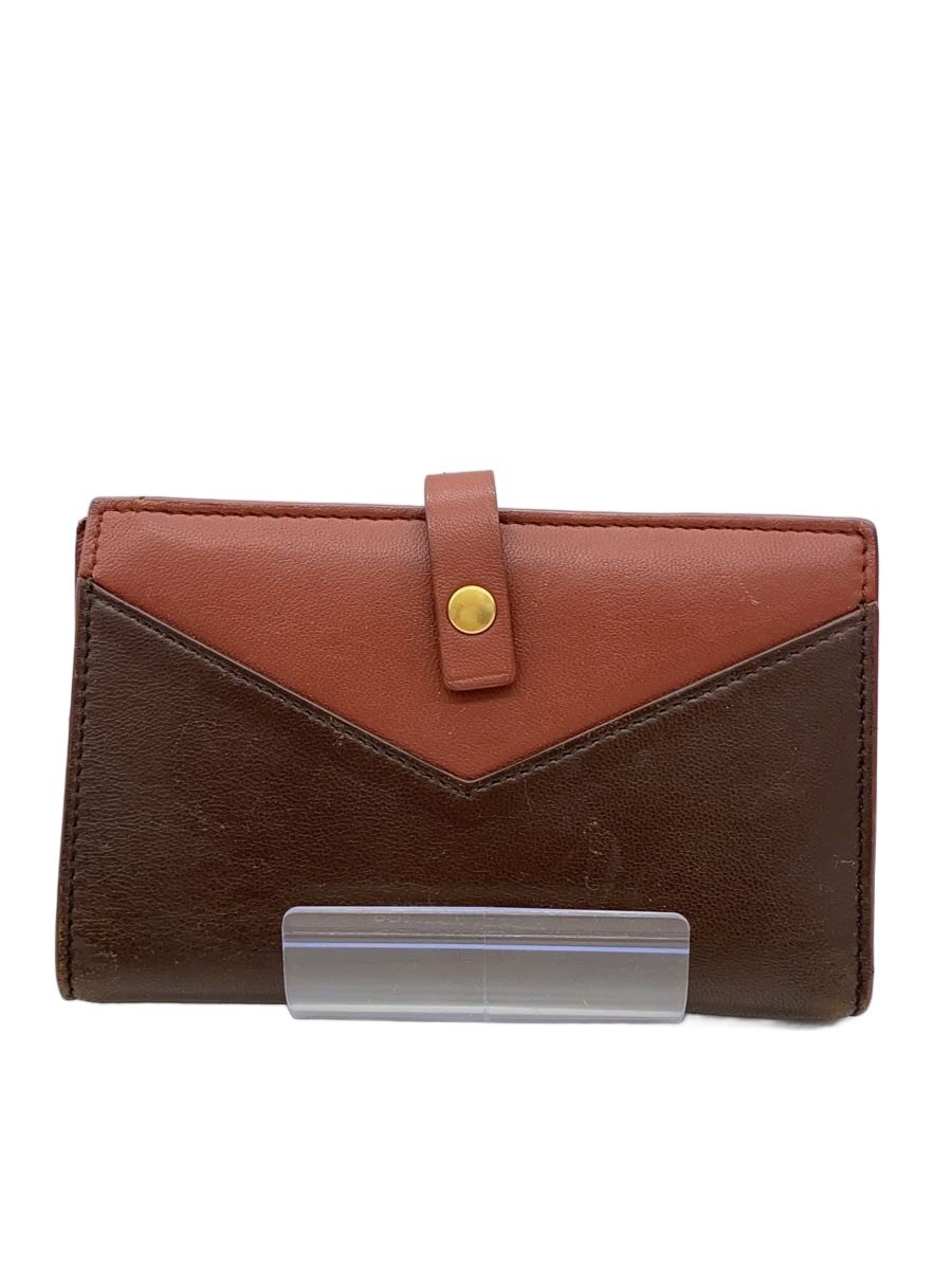 【中古】BOTTEGA VENETA◆2つ折り紙入れ/なめし革/BRW/レディース【服飾雑貨他】