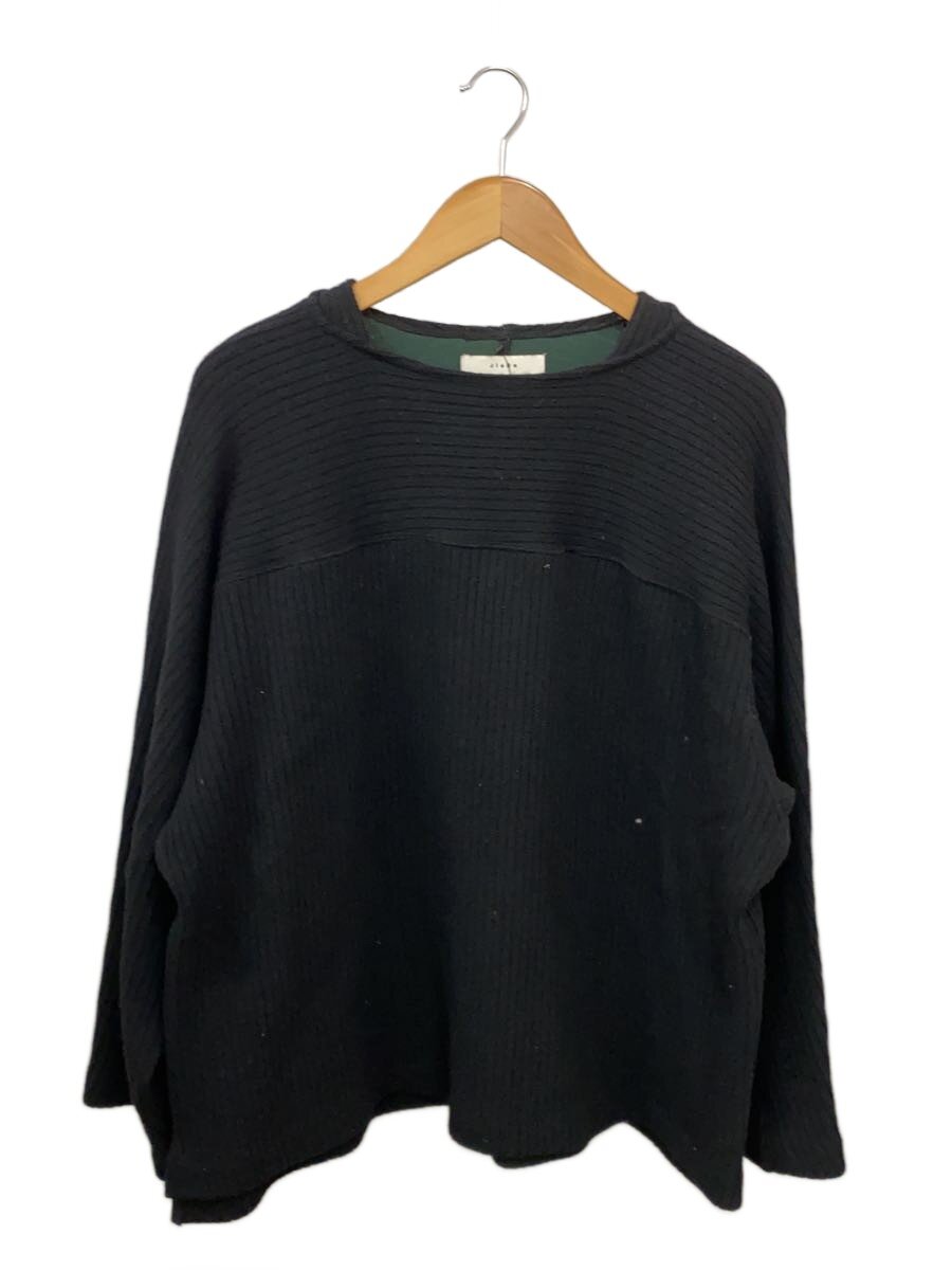 【中古】JieDa◆編み物・プルオーバー(朦々たる)/1/羊毛/BLK/無地/jie-22w-wr-コンピュータ断層撮影法02【メンズウェア】