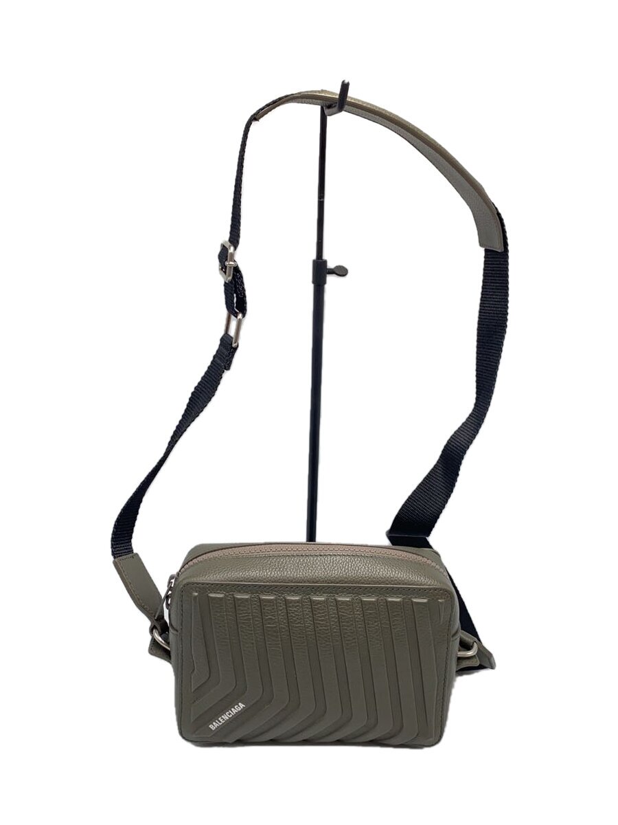 【中古】BALENCIAGA◆御徒面子/なめし革/KHK/無地/742621【御徒面子】