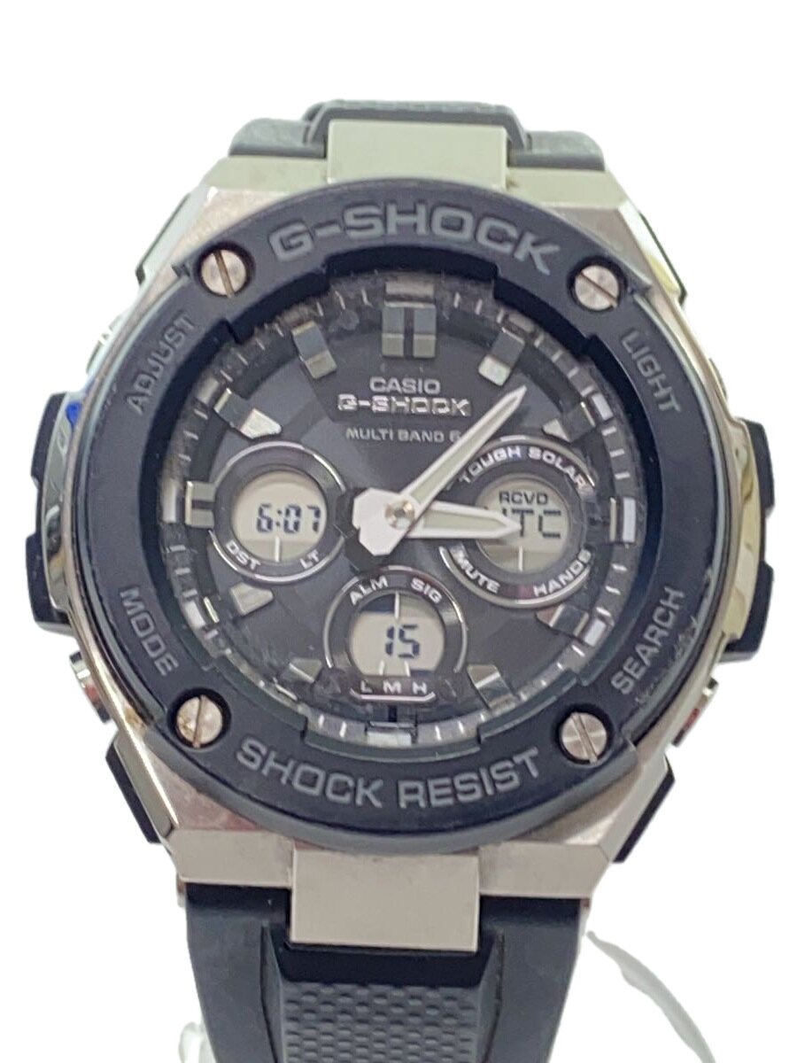 【中古】CASIO◆ソーラーウオッチ/デジアナ/BLK/BLK/GST-W300【服飾雑貨他】