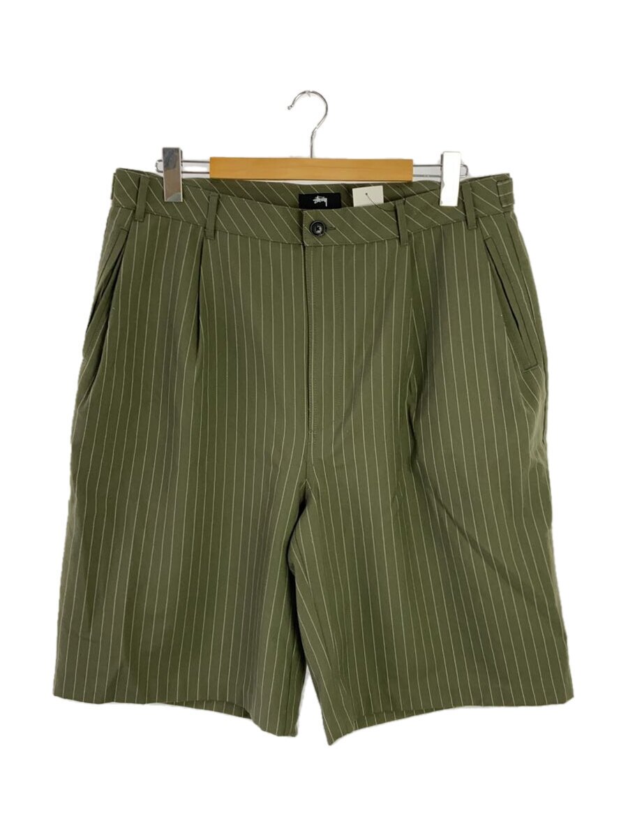 【中古】STUSSY◆遊撃手ズボン下/36/羊毛/縞模様/112312/volume pleated short stripe【メンズウェア】