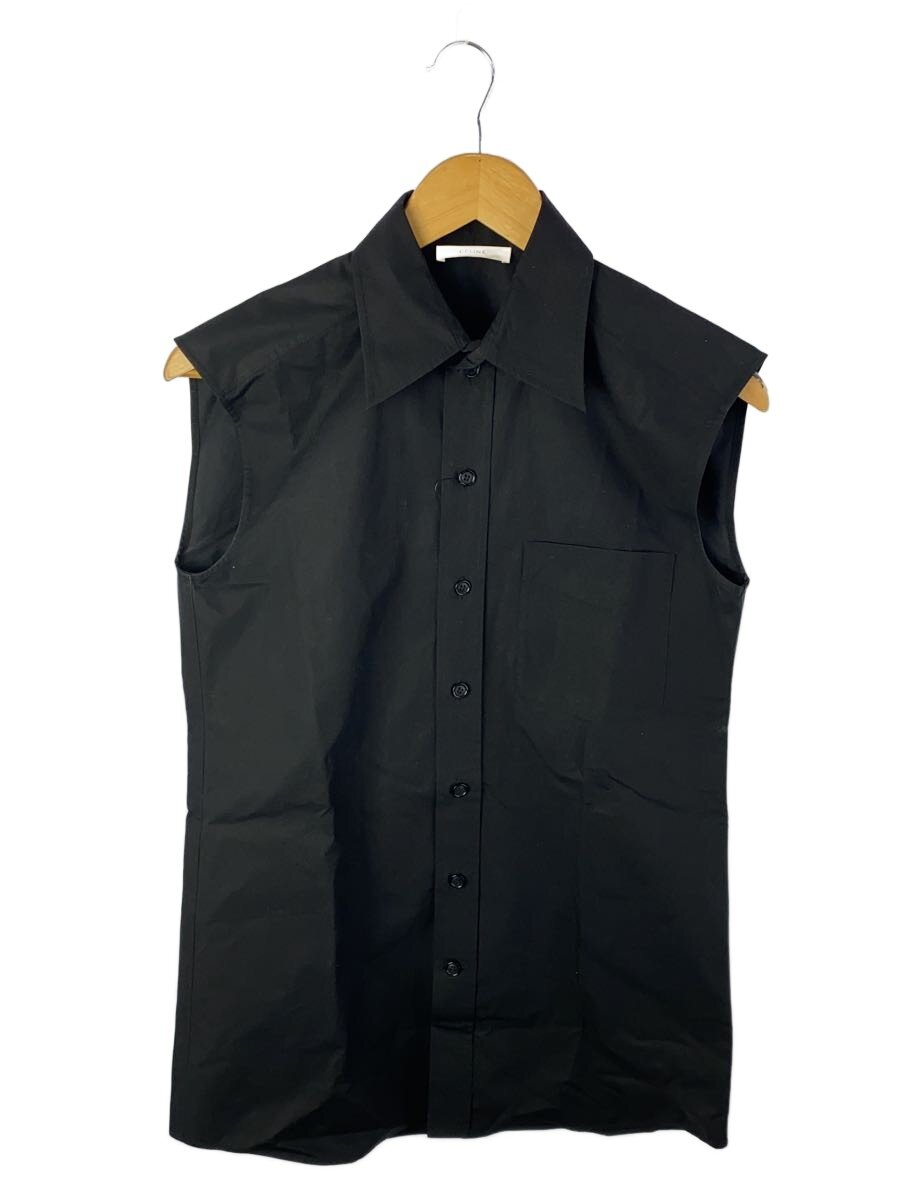 【中古】CELINE◆ノースリーブトップ/34/綿織物/BLK/無地【レディース御召しもの】