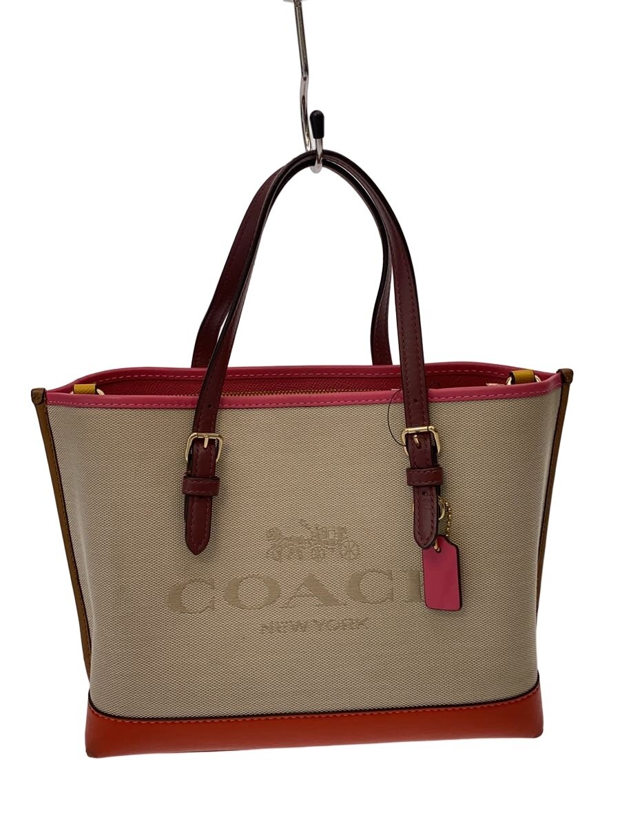 【中古】COACH◆ハンドバック/帆布/BEG/C4085//【御徒面子】
