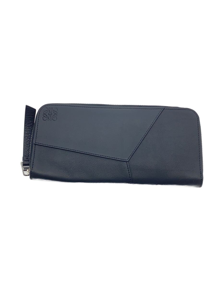 【中古】LOEWE◆パズルジップアラウンド/長金入れ/なめし革/黒いこと/無地/レディース【服飾雑貨他】