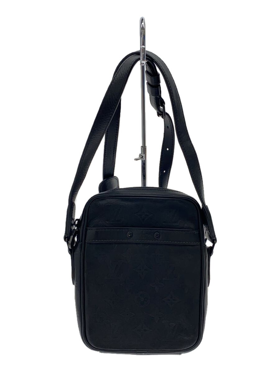 【中古】LOUIS VUITTON◆ダヌーヴPM_モノグラム・シャドウ/牛皮/BLK【御徒面子】