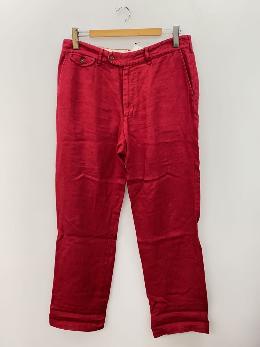 【中古】Engineered Garments◆下つ方/34/リネン/RED/無地【メンズウェア】