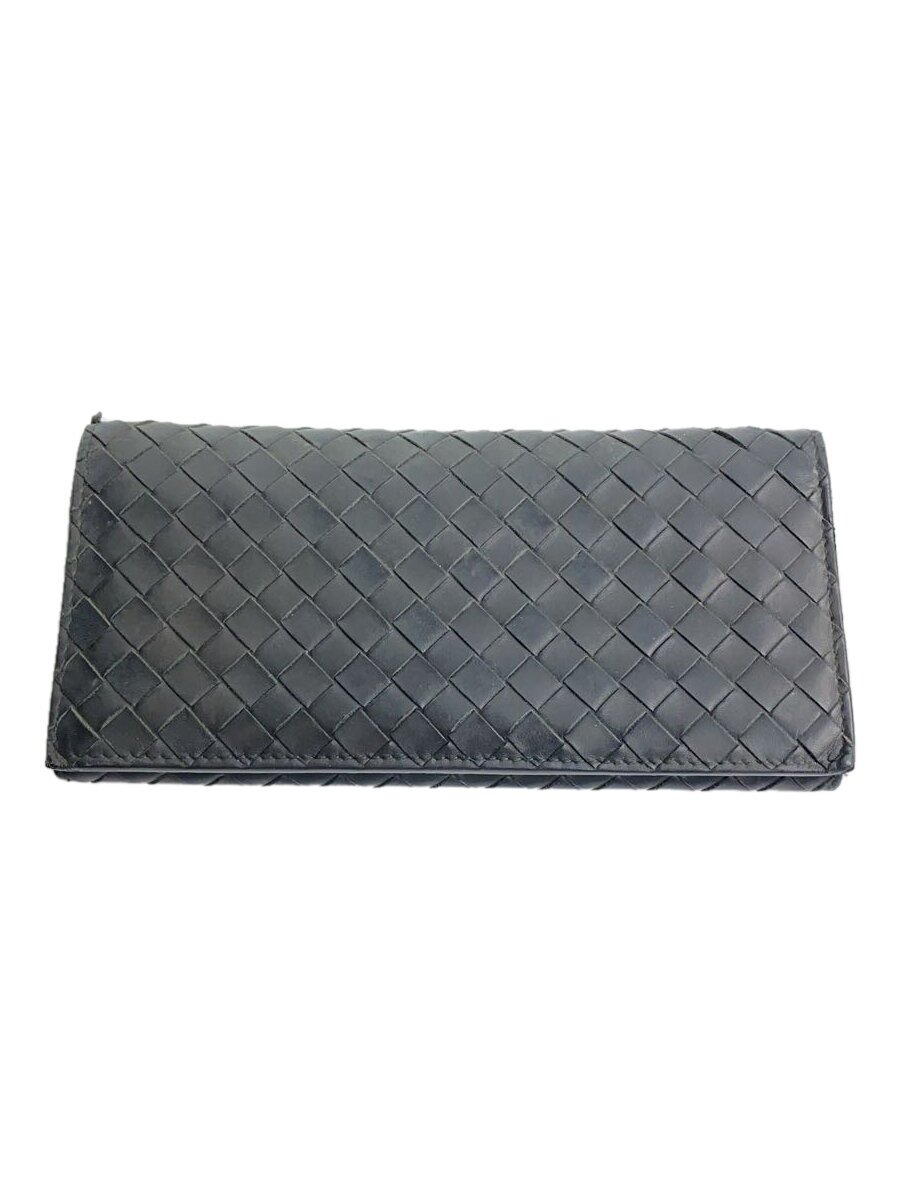 【中古】BOTTEGA VENETA◆長紙入れ/なめし革/BLK/メンズ/V4651【服飾雑貨他】