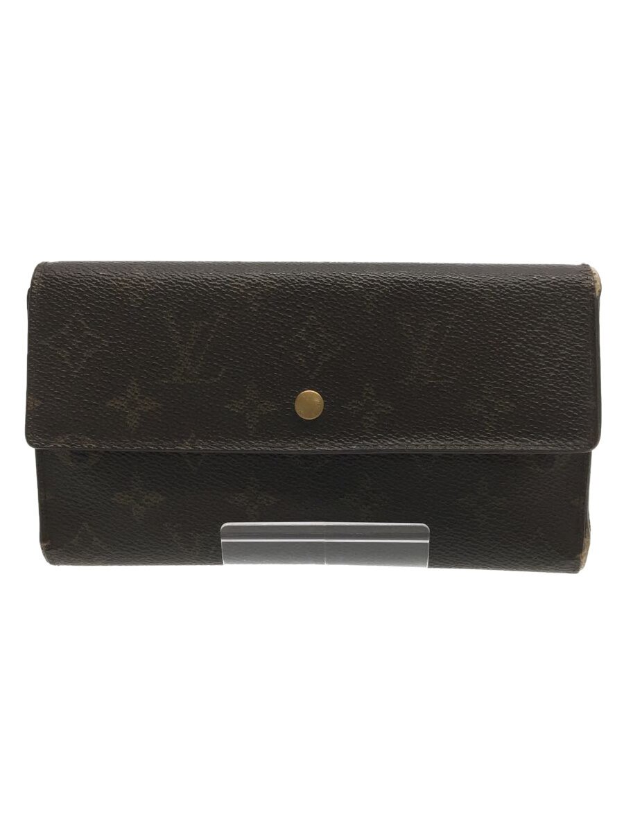 【中古】LOUIS VUITTON◆ポルト・トレゾールインターナショナル_モノグラム_BRW/PVC/BRW/総柄/メンズ【服飾雑貨他】