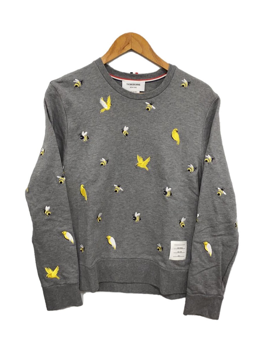 【中古】THOM BROWNE. NEW YORK◆23SS/小鳥\u0026ビー/汗水/1/綿織物/GRY/MJT367E-06931-035【メンズウェア】