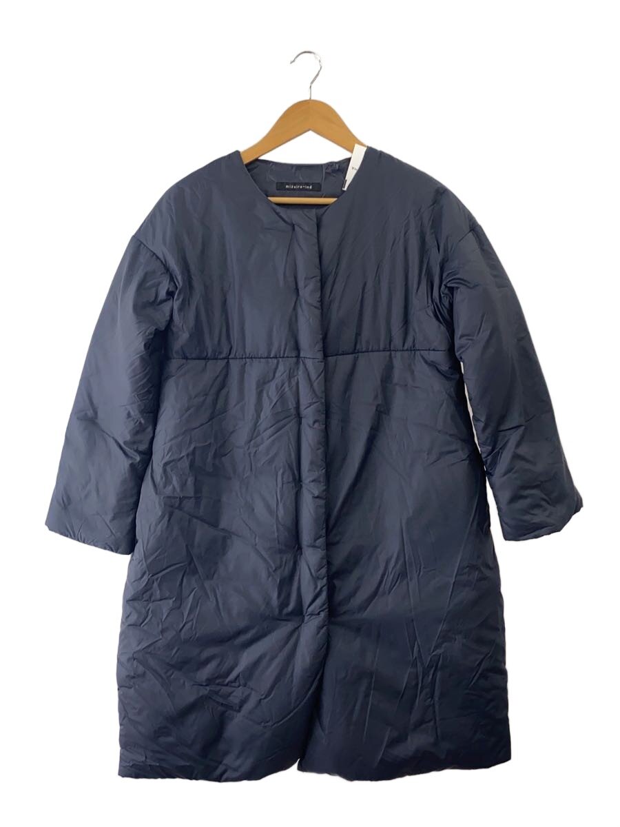 【中古】mizuiro ind◆ノーカラーロングダウンジャケット/FREE/ナイロン/NVY【メンズウェア】｜2ｎｄ STREET 店
