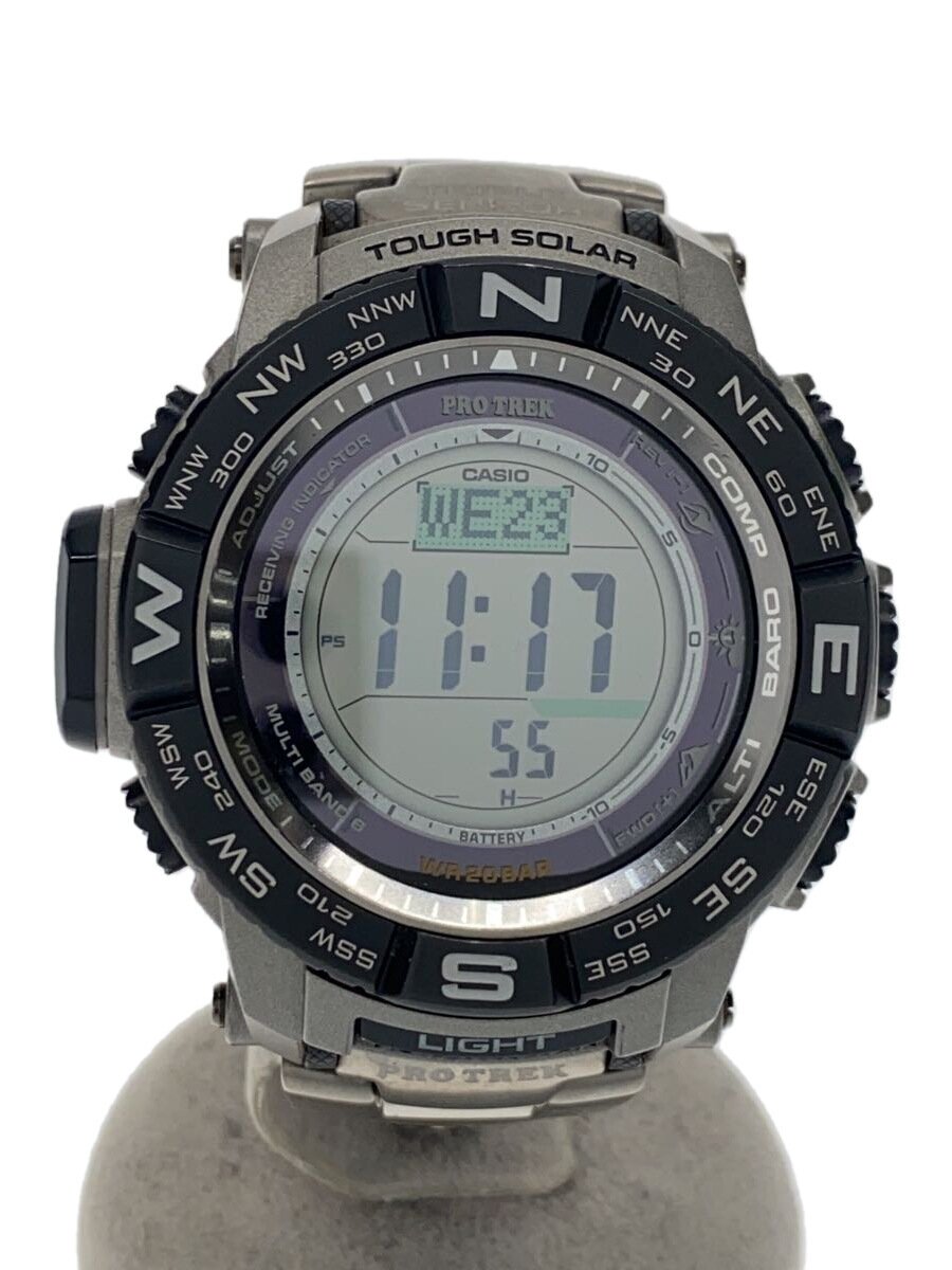 【中古】CASIO◆ソーラー腕時計/デジタル/--/GRY/SLV【服飾雑貨他】|2nd STREET 店