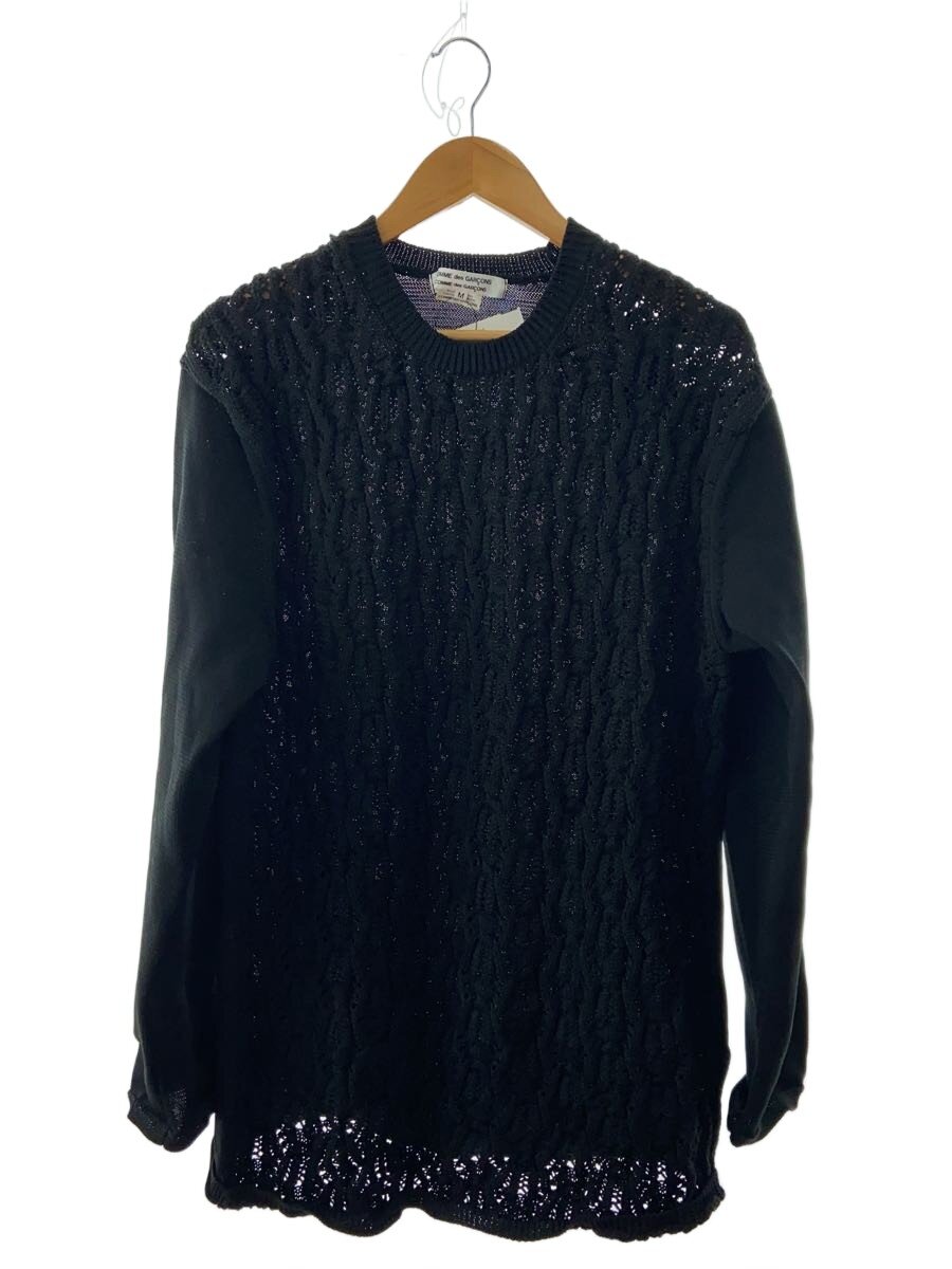 【中古】COMME des GARCONS COMME des GARCONS◆編み物・スウェーター(朦々たる)/M/ポリエステル/BLK/RK-N506//【メンズウェア】