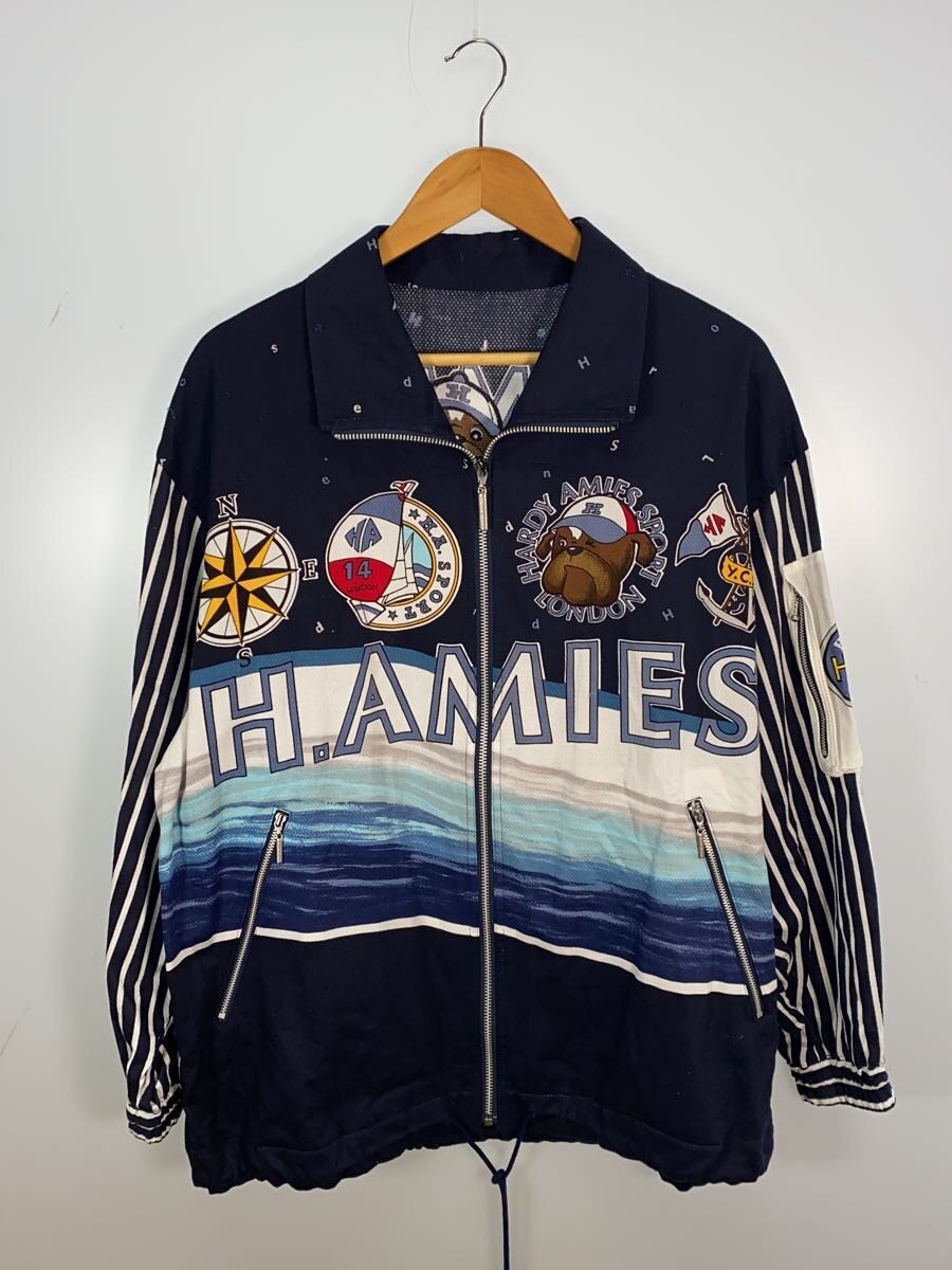 【中古】HARDY AMIES◆ブルゾン/M/ポリエステル/NVY/総柄/R-53156-1【メンズウェア】｜2ｎｄ STREET 店