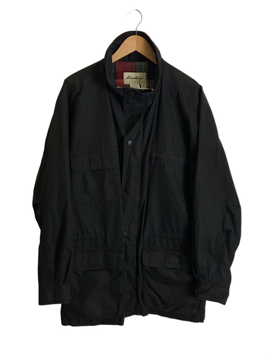 【中古】EDDIE BAUER◆厚地の外套/L/ポリエステル/BLK【メンズウェア】