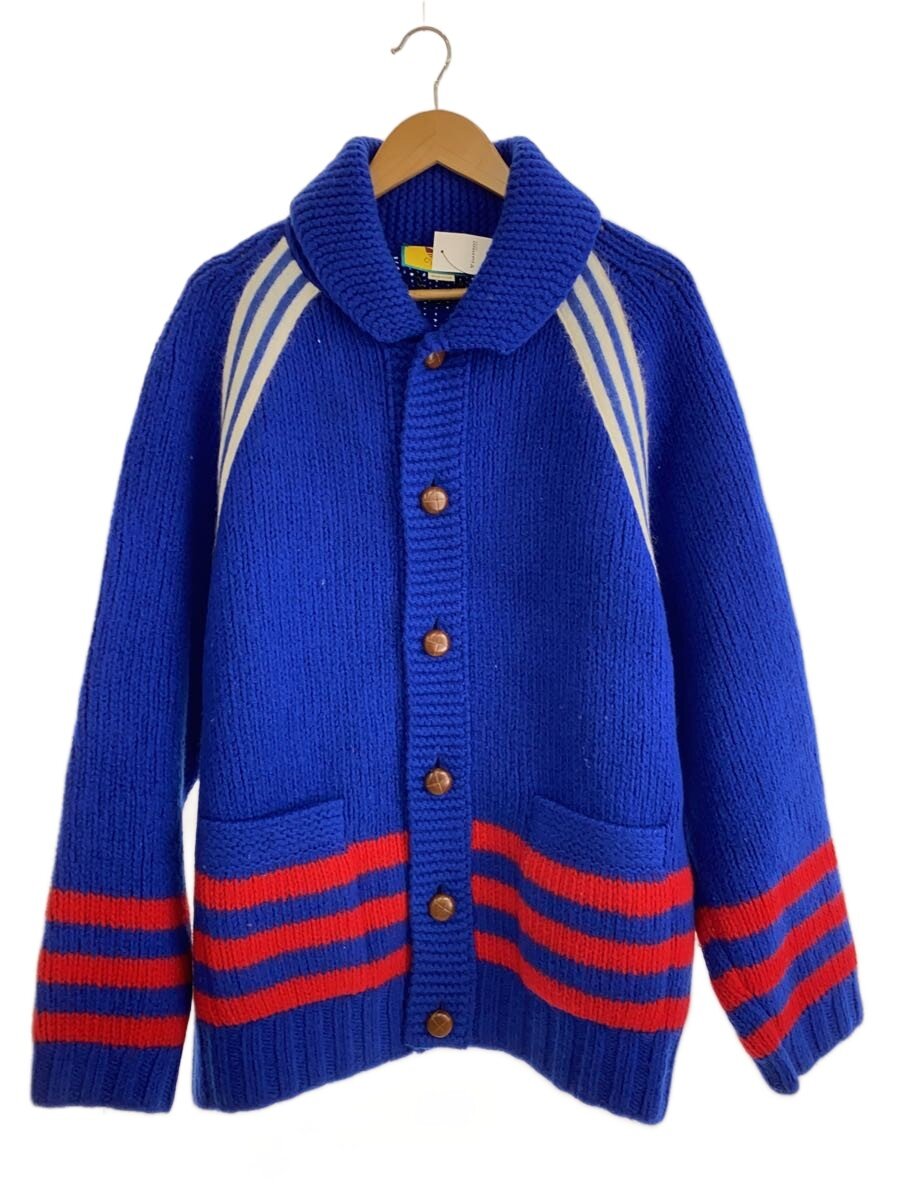 【中古】GUCCI◆×ADIDAS/ジレー/インターシャ/L/羊毛/BLU/723089【メンズウェア】