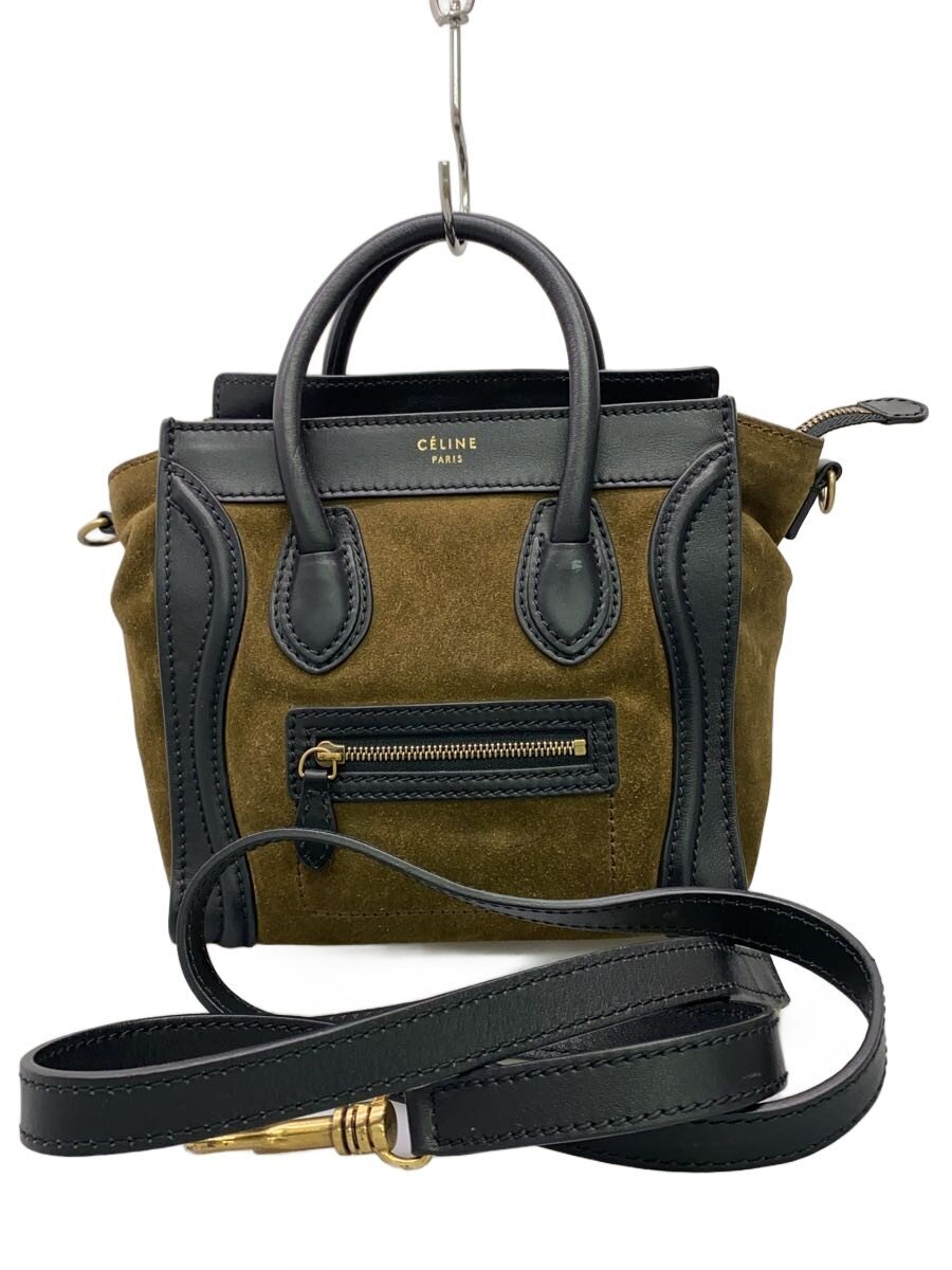 【中古】CELINE◆ラゲージナノ/2wayトートバッグ/スウェード/KHK/カーキ//【バッグ】｜2ｎｄ STREET 店 66,913円