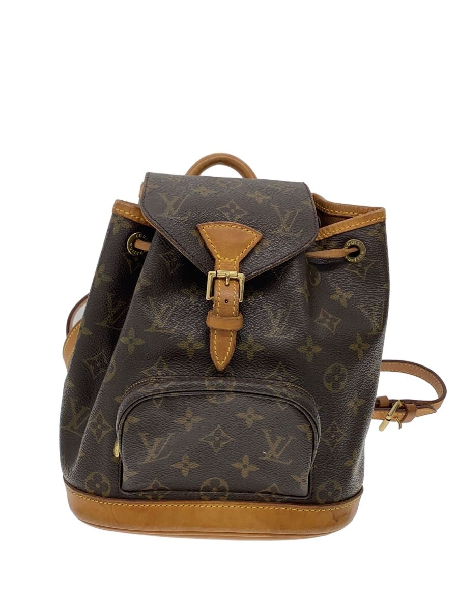 【中古】LOUIS VUITTON◆1)ミニ・モン掏摸_モノグラム・帆布/PVC/BRW//【御徒面子】