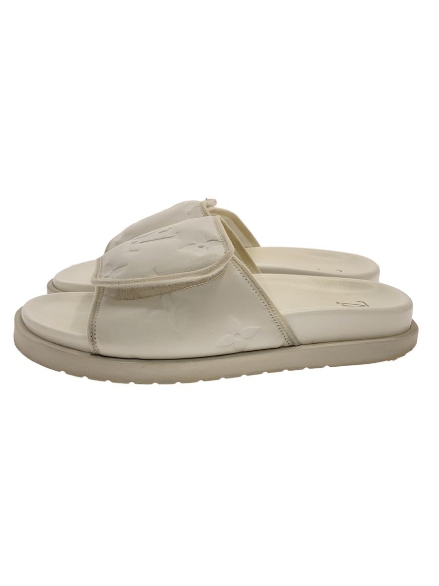 【中古】LOUIS VUITTON◆マイアミ生産ライン/サンダル/--/WHT【シューズ】