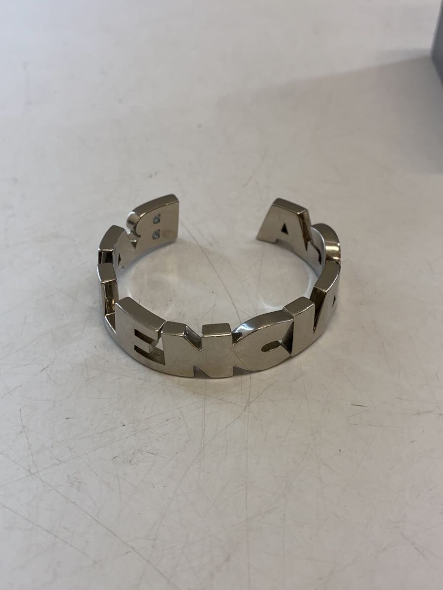 【中古】BALENCIAGA◆ロゴバングル/バングル/--/しろがね色/レディース//【服飾雑貨他】