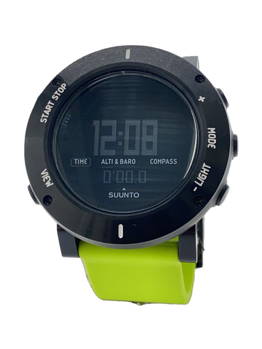 【中古】SUUNTO◆石英ウオッチ/デジタル/天然ゴム/BLK/GRN/SS020693000【服飾雑貨他】