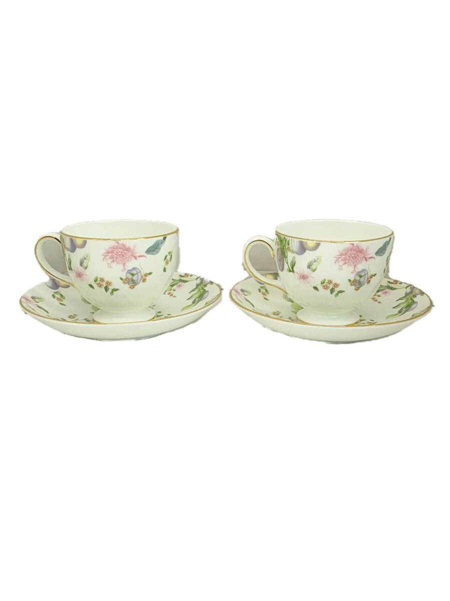 【中古】WEDGWOOD◆WEDGWOOD/優勝杯\u0026平円盤/2点仕掛ける/WHT/スウィートプラム【勝手もと属具】 コーヒー・お茶用品-カップ＆ソーサー-マグカップ・ティーカップ