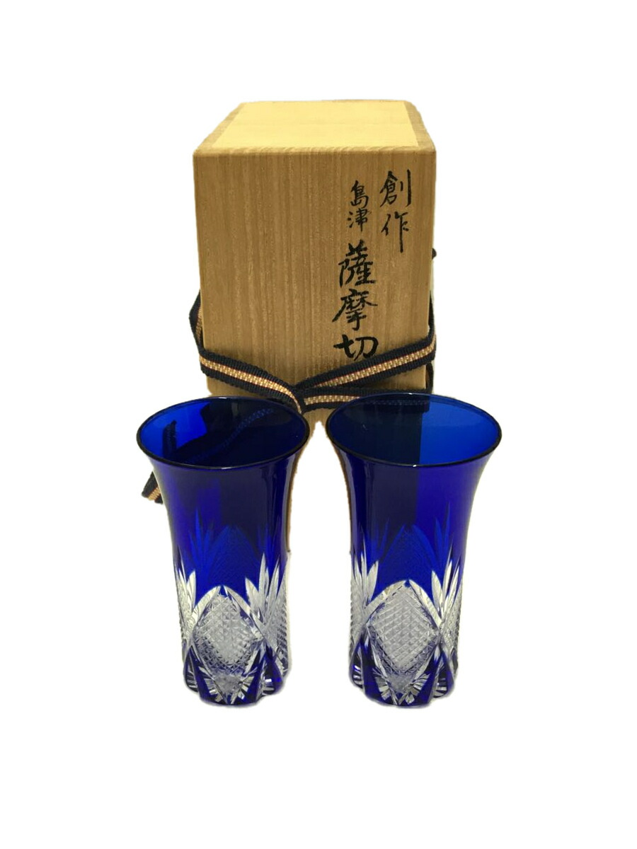 楽天市場】松浦正行作 薩摩切子 藍色 六角龍目 切子碗 色被せ