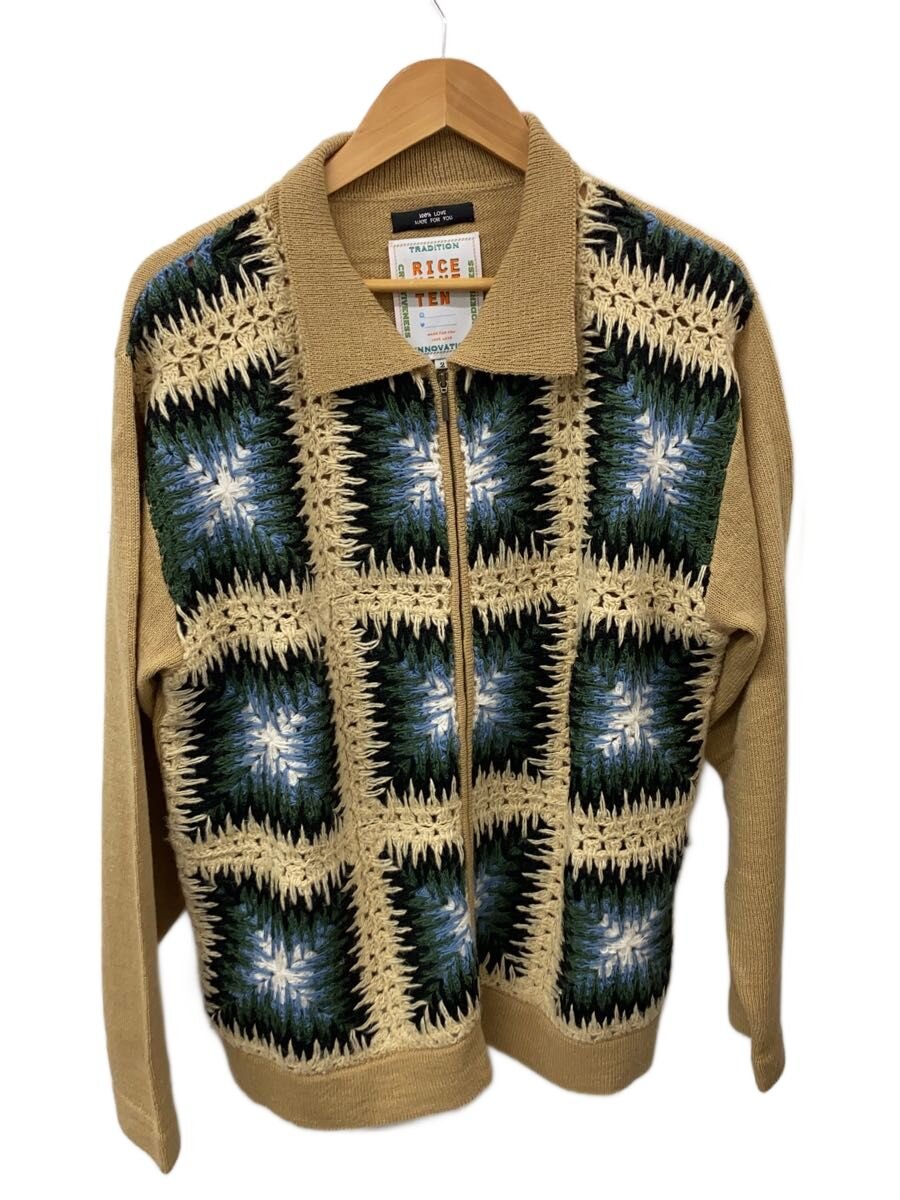 【中古】RICE NINE TEN◆トップス/2/アクリル樹脂/PUP/総柄/22FW【メンズウェア】