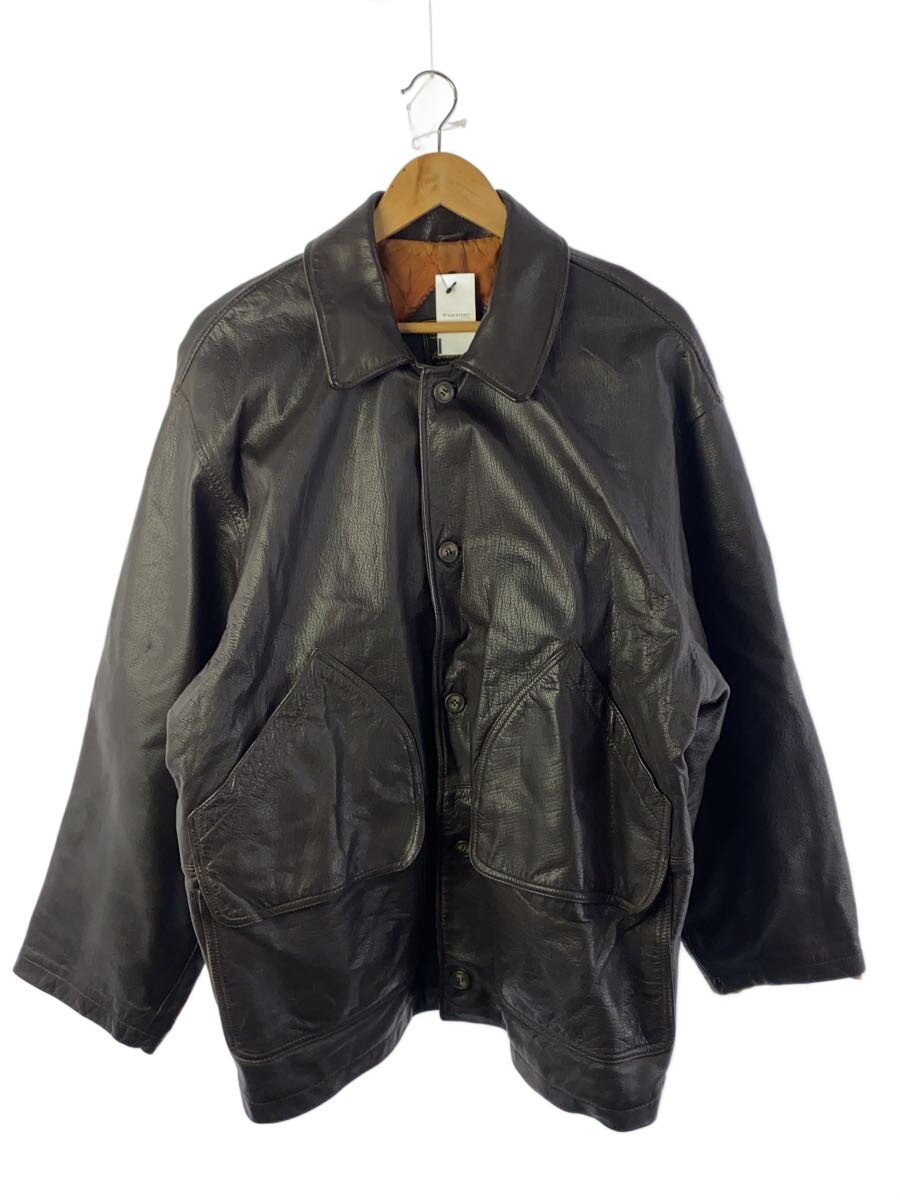 【中古】porter club/レザージャケット・ブルゾン/L/レザー/BRW/無地/90s【メンズウェア】｜2ｎｄ STREET 店