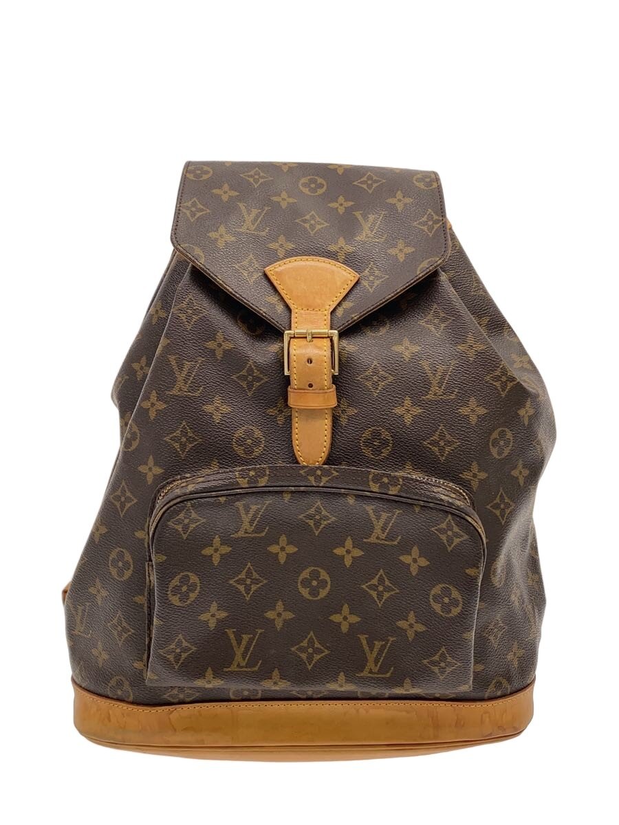【中古】LOUIS VUITTON◆モン掏摸_モノグラム・帆布/PVC/BRW【御徒面子】