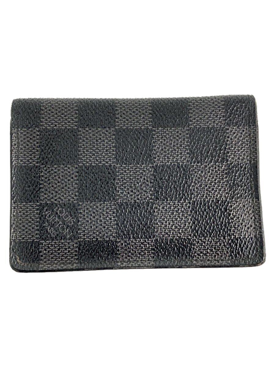 【中古】LOUIS VUITTON◆オーガナイザー・ドゥ・ポッシュ_ダミエ・グラフィット_BLK/なめし革/BLK/照合のしるし/メンズ【服飾雑貨他】