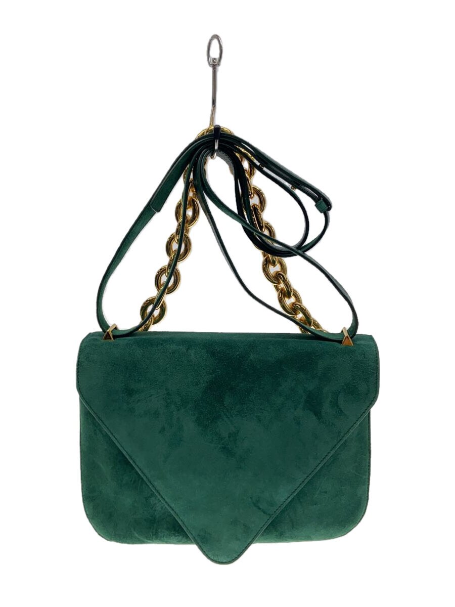 【中古】BOTTEGA VENETA◆エンベローブスウェードバッグ/バッグ/スウェード/GRN/無地【バッグ】｜2ｎｄ STREET 店