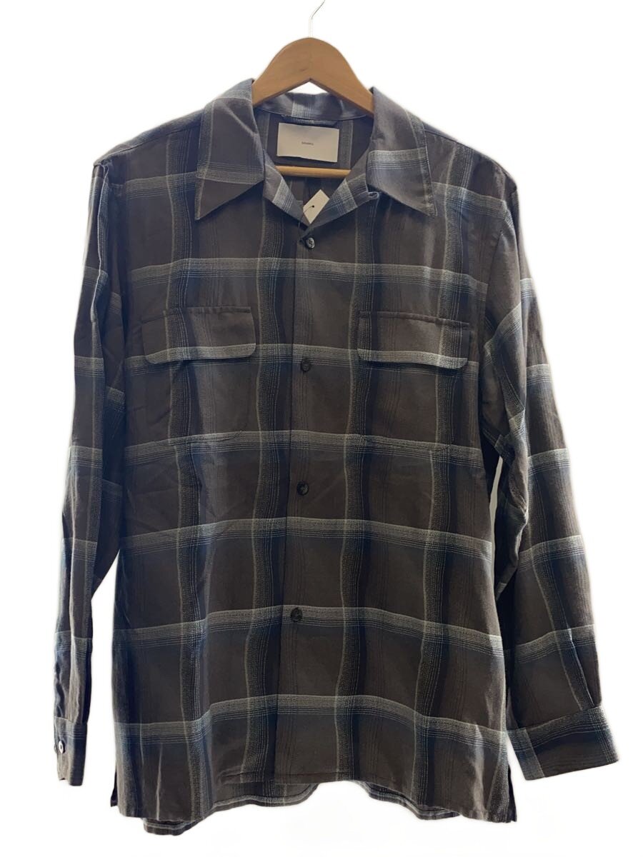 【中古】SUGARHILL◆OMBRE PLAID OPEN COLLAR SHIRT/長袖プルオーバー/1/人絹/BRW/25410005【メンズウェア】