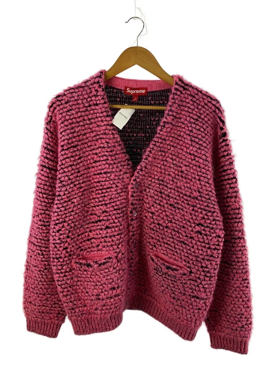 【中古】Supreme◆24AW/Textured Knotted Cardigan/ジレー(朦々たる)/M/ポリエステル/PNK【メンズウェア】