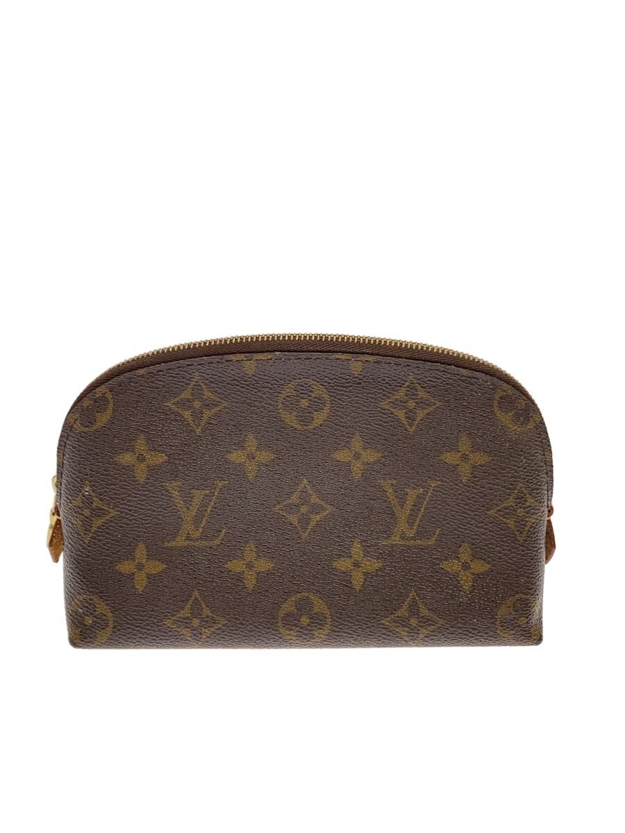 【中古】LOUIS VUITTON◆ポシェット・コスメティックPM_モノグラム・帆布/PVC/BRW【御徒面子】