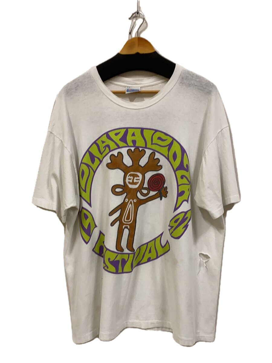【中古】Hanes◆90s/LOLLAPALOOZA/92年/プルオーバー/XXL/綿織物/WHT/刷り上げる【メンズウェア】