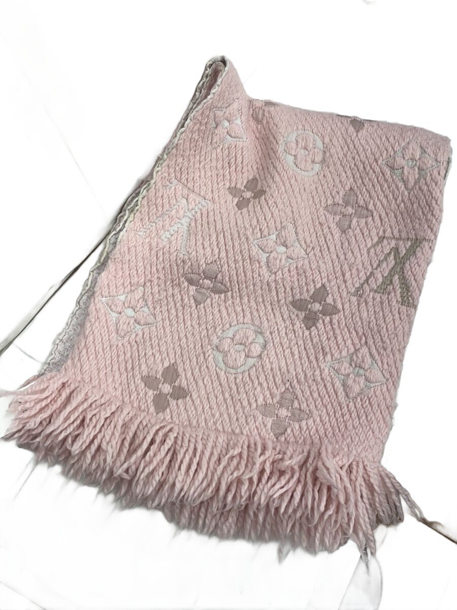 【中古】LOUIS VUITTON◆エシャルプロゴマニア/えり巻き/羊毛/PNK/レディース//【服飾雑貨他】